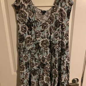 Mint green floral dress. Torrid size 2 (18/20).
